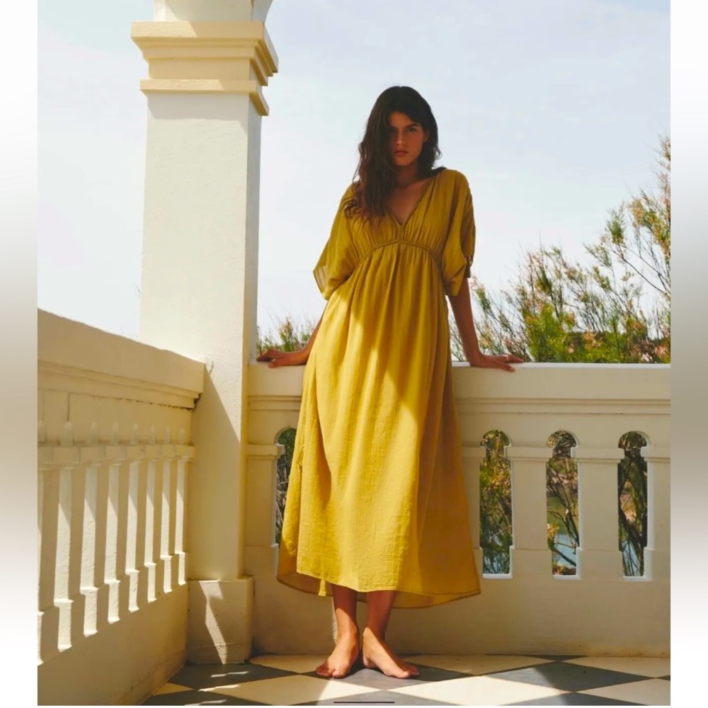 New Zara Structured Kaftan Maxi Dress Size XS